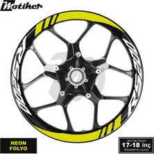 Motiker Bajaj RS200 Geniş Jant Sticker Modeli 16'lı Neon Sarı Beyaz