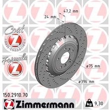 Zimmermann Fren Diski Arka Sag Bmw M5 F10 M6 F12 F13 F06 Havalı Delıklı Cıft Parcalı