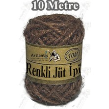 Artlantis Renkli Jüt Ipi 10 Metre 1 Paket Hasır Ip Mumlu Kırnap Iplik Kendir Ip Doğal Renkli Ip Hediye Süsleme