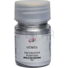 Dr. Gusto Metalik Toz Boya Gümüş 10 G – Gıda Dışı Kullanım Için Parlak Efektli Dekoratif Boya