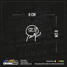 Okyay Works Orta Parmak Sticker - Siyah - Araba-Motosiklet Etiket Sticker