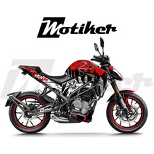 Motiker Cfmoto NK250 2024-2025 Yeni Kasa Parçalı Kaplama Sticker Etiket Modeli Kırmızı - Beyaz - Gri Renk Venom Tasarım