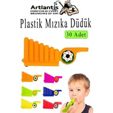 Artlantis Mızıka Düdük 30 Adet Plastik Mızıka Plastik Düdük Nostalji Mızıka Oyuncak Karne Sınıf Çocuk Hediye