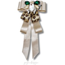 Pegu Shine Seri Ekru Grogren Arılı Kurdele Taşlı Yaka Çiçeği Broş Okul,iş,şal,gömlek