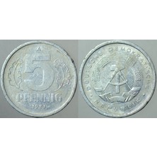 Banknoting Doğu Almanya 5 Pfennig 1983 A Harfi= Berlin Darbı - Ddr.