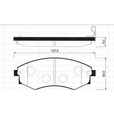 SANGSIN Sangsın SP1065 Ön Fren Balata Hyundaı Sonata 1.8l 2.0l 88-96 / Elantra 1.6l 1.8l 2.0l 90-00 /nıssan Altıma 2.0l CA20 A31 89-94 5810138A40-581012DA20-WVA21725