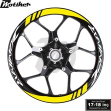 Motiker Bajaj Dominar Geniş Jant Sticker Modeli 16'lı Sarı Beyaz
