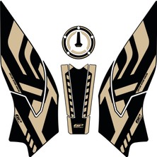 Gp Kompozit Benelli Trk 702 x 2024 Uyumlu Tank Pad Seti Siyah-Bej