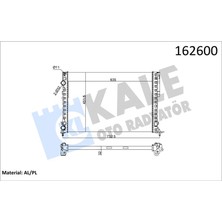 Kale Radyatör Lgn 97-01 -Espace Iıı 99-02 1.6-1.8-2.0-1.9d Klimasız Mek 635X425X18 2 Sıra Al Pl
