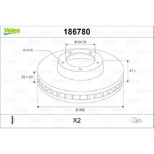 Valeo Ön Fren Diski Hava Kanallı Honda Accord 1.8l F18B2 Cg8 Euro 99-02 282 Çap x 4 Bijon - Takım Disk Fiyatıdır
