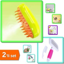 Hereveoyuncak Buharlı Yumuşak Silikon Uçlu Tarama Yıkama Fırçası + Telli Küçük Boy Tüy Bakım Seti - 2li Set S4D2X