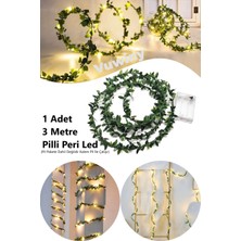 Vuwiny LED Işıklı Dekoratif Tel Sarmaşık Yaprak Pil Ile Çalışan LED (3 Metre Gün Işığı)