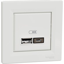 Schneider Asfora Beyaz Type-C+Usb Şarj Prizi 2.4 Amper EPH2700321