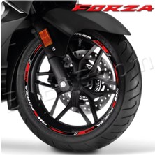Motiker HONDA FORZA Sticker Jant Dışı Şerit Baskılı Kırmızı