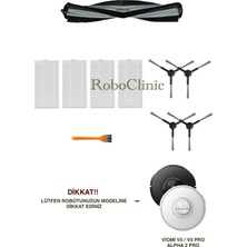 Teknotrust Robot Süpürge Yedek Fırça ve Hepa Filtre Seti, 10 Parça Siyah
