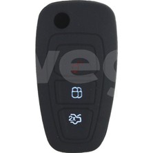 Wegna Nrzsnt Kontak Anahtar Kumanda Koruyucu Kilif Silikon Ford Transit-Mondeo-Focus-Ranger-C Max-S Max Siyah