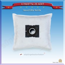 Arçelik S 4230 Süpürge Toz Torbası, 4 Paket, Toplam 20 Adet, Beyaz Renkli Uygun Fiyatlı