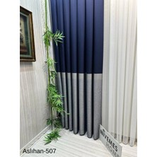 Nivemes Home Nivemeshome Aslıhan Lacivert FT632116 V-507 1/3 Sık Pile Fon Perde Apm