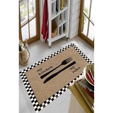 Dekomod Baskı Dört Mevsim Kaymaz Yıkanabilir Mutfak ve Oda Halısıı Damalı Hasır