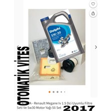 Delphi Megane Iv Grandtour 1.8 Blue Dci 150HP 2019-2024+5W30 Yağı 5li Set