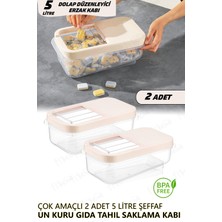 Empressco 2'li 5l Çok Amaçlı Saklama Kabı, Sürgülü Kapak, Turuncu Renk