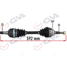 GVA Komple Aks Sol Opel Vectra A 1.8-2.0 88-95 -Astra F 92-98 -Calıbra A 89-97 Abs Li 29DİŞ 592MM
