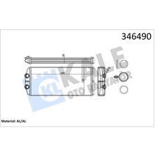 Kale 346490 Kalorifer Radyatörü Partner 08> Berlıngo 08> 1.6 Hdı-Vtı P407 04> C4 06> C5 08> 1.6 Hdı-Thp 290X129X26 Al 6448.S7-6448.Q6-6448.S6