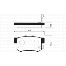 SANGSIN Sangsın SP1076-R Arka Fren Balata Honda Cıvıc 1.6l D16 Vtec Vtı 01-05 / 1.4l 1.6l 96-01 / 1.6l R16A2 Vtec Sedan 06-> / Accord 2.0l F20 90-98 / Legend 3.2l 91-96 / Suzukı Sx4 1.6l M16A RW416 05-> 43022