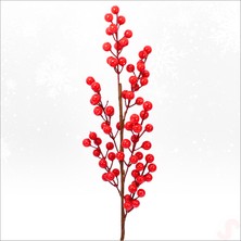 Süsle Bebek ve Parti Yapay Kokina Dalı, 65 cm  6 Dal  70 Meyveli