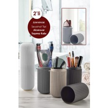 MasterCar Pandora 2 Adet Seyahat Aksesuar Taşıma Kabı Gözlük Diş Macunu Saklama Kutusu Makyaj Fırçası Kutusu