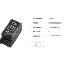 Cam Kaldırma Anahtarı Sol Arka Mercedes E W124 C124 S124 1984-1996 6 Pin A1248204810 AN-504 Kraw