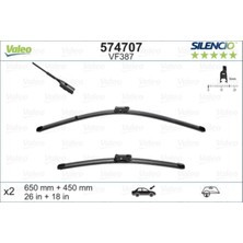 Mocan Silencio Trm Flat Blade VM387 X2 650 450 mm Vw Golf Vıı; Audı A3