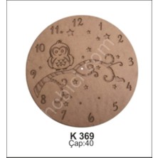 E Hobici Dekoratif Baykuşlu Saat Ahşap (Mdf) Obje K369