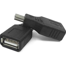 Alfais 4883 USB Dişi Mini USB Erkek 5 Pin Çevirici Dönüştürücü Adaptör