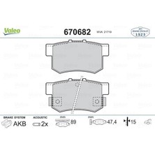 Valeo 670682 - Arka Balata Cıvıc Vıı 01-05 - Cıvıc Vııı 05 Accord Vıı 98-02 - Accord Vııı 06