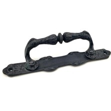 Buğz Antika Tarz Dekoratif Pirinç Dar Yan Çekme Kapı Kolu - 225X37 Mm, Oksit