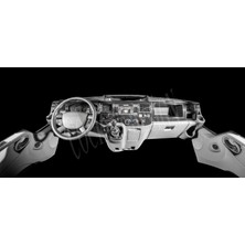 Mars Cockpit Design Ford Transit Journey Konsol-Torpido Kaplama  2006-2010 19 Parça Piano Black