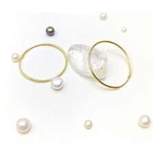 Genel 33MM Klasik Bombeli Halka Küpe 14 Ayar Altın Hd Videolu