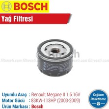 Renault Megane 2 1.6 16V Bosch Yağ Filtresi 2003-2009 N11.17210