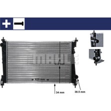 Mahle Radyatör Corsa D 05 Punto 05 Bravo Iı 07 1.3 Jtd-1.7cdtı Mek Ac Klimasız 620X395X27