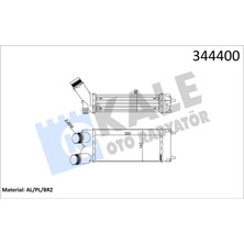Kale Turbo Radyatörü Intercooler Partner 08 Berlıngo 08 1.6 Hdı Al/pl/brz 300X147X76