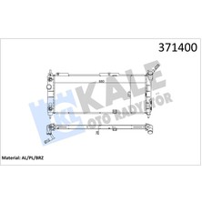 Kale Su Radyatörü Opel Corsa B-Combo-Tıgra 1.2ı 1.4ı 1.6ı 16V 93 At Ac Brazıng 680X273X28