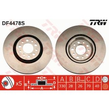 TRW Ön Fren Aynası Alfa Romeo 159 08 12 Gıulıetta 10 18 Jeep Cherokee 14 330X28X40