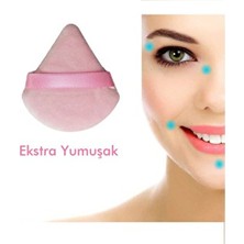 Malinka 1 Adet Pembe Üçgen Pamuk Yıkanabilir Kadife Puf Yüz Kontür Makyaj Bez Süngeri Kozmetik Fondöten