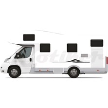 Motiker Karavan Çizgi Sticker Etiket