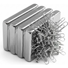 2 Adet 40X20X5MM Neodyum Magnet Güçlü N35 Mıknatıs Köşeli Nikel Kaplama