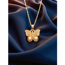 Kelebek Figürlü Inci Taşlı Kolye 🦋