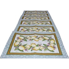 BELIEVE LEMON JAKARLI DOKUMA GOBLEN DEKORATİF  6LI  AMERİKAN SERVİSİ  SARI MEYVELİ 30*45