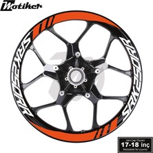 Motiker Rks Qjmotor SRK250RR Geniş Jant Sticker Modeli 16'lı Turuncu Beyaz