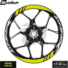 Motiker Bajaj Dominar Geniş Jant Sticker Modeli 16'lı Neon Sarı Beyaz